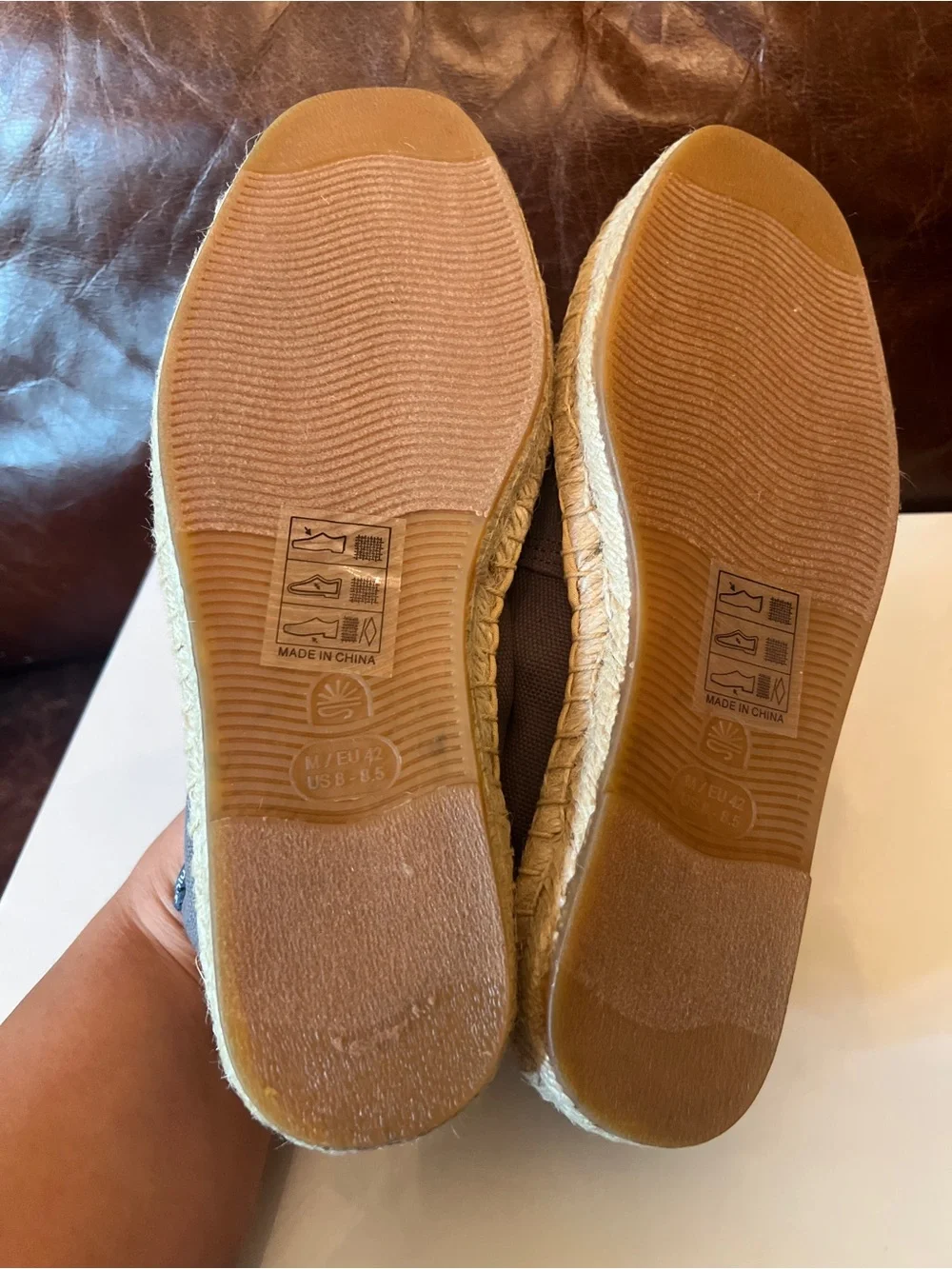 Soludos Mens Original Espadrille Embroidery Beer Ceniza Gray Sz 8-8.5 New